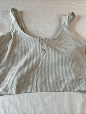 Lululemon Align Henley Cropped Tank Size 14 Bone Beige Nulu Soft